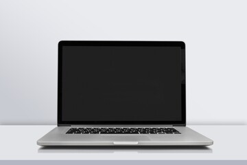 Beautiful new modern laptop with blank screen