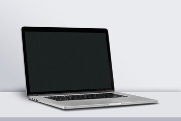 Beautiful new modern laptop with blank screen
