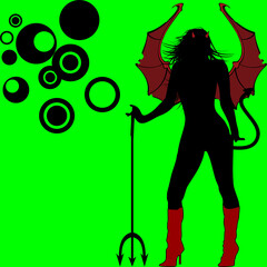 demon shadow girl set collection illustration in vector format