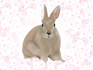 ウサギと桜