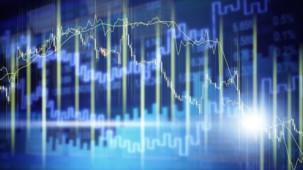 Business graph and chart on monitor