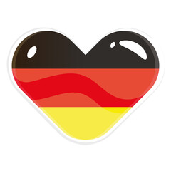 Isolated heart shape with the flag of German Vector
