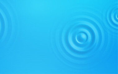 Water wave ripple effect on a blue background. Circular wave top view. Vector illustration of a liquid splash from a drop