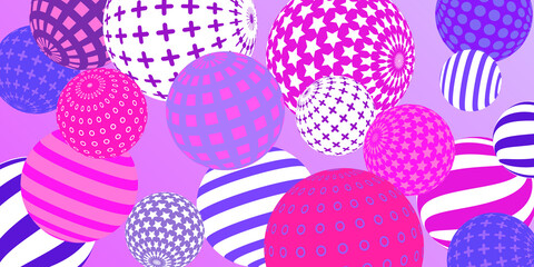 Retro 3d illustration abstract balls, great design for any purposes.  Modern cover concept. Vector technology background.  Background wall design.