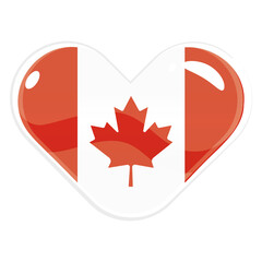 Isolated heart shape with the flag of Canada Vector