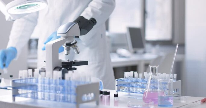Medical researcher working in the laboratory