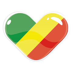 Isolated heart shape with the flag of Congo Vector