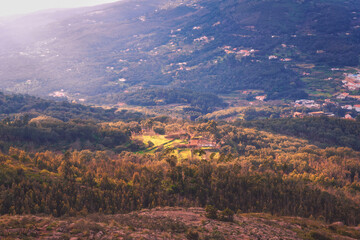 Naklejka premium Little farm on the moutains