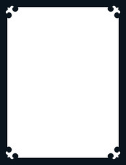 Vector A4 border frame. Blank background or book page. Simple rectangular billboard, poster, card, plaque, signboard, sticker, or label 