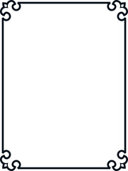 Vector A4 border frame. Blank background or book page. Simple rectangular billboard, poster, card, plaque, signboard, sticker, or label 