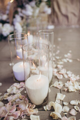 bulk candles close-up at the wedding ceremony