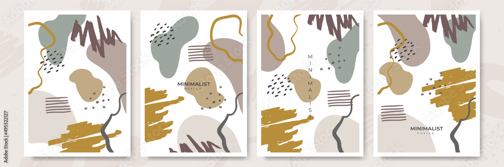 Leinwandbilder set of abstract trendy hand drawn shapes and design elements. poster pattern creation set. vector il
