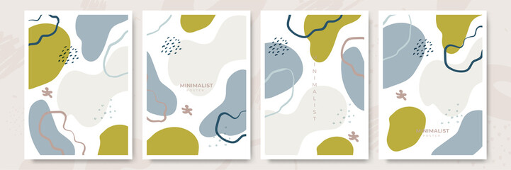 Set of abstract trendy hand drawn shapes and design elements. Poster pattern creation set. Vector illustration