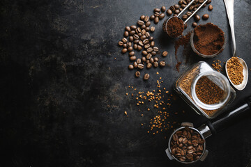 Coffee concept with coffee beans