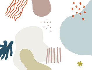 Minimalist abstract boho style hand drawn organic shape background. Creative minimalist hand painted abstract art background. Design for wall decoration, postcard, poster or brochure