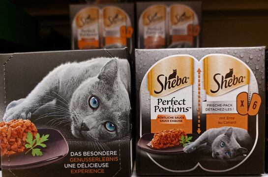 sheba cat food in a supermarket