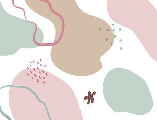 Minimalist abstract boho style hand drawn organic shape background. Creative minimalist hand painted abstract art background. Design for wall decoration, postcard, poster or brochure