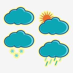 Clouds with different cloud cover. A set of cloud stickers for any use.