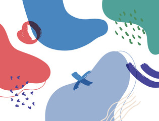 Obraz premium Minimalist abstract boho style hand drawn organic shape background. Creative minimalist hand painted abstract art background. Design for wall decoration, postcard, poster or brochure