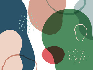 Minimalist abstract boho style hand drawn organic shape background. Creative minimalist hand painted abstract art background. Design for wall decoration, postcard, poster or brochure