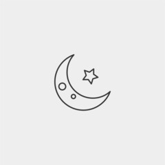 Half moon vector icon sign symbol