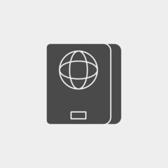 Passport vector icon sign symbol