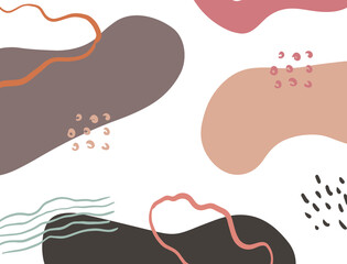 Minimalist abstract boho style hand drawn organic shape background. Creative minimalist hand painted abstract art background. Design for wall decoration, postcard, poster or brochure