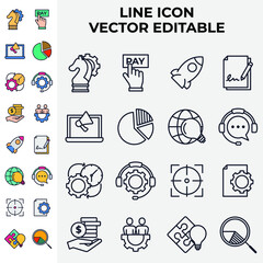 marketing set icon symbol template for graphic and web design collection logo vector illustration