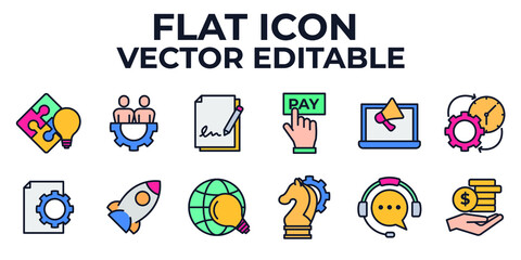 marketing set icon symbol template for graphic and web design collection logo vector illustration