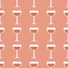 Seamless pattern with glass with wine for fabrics and textiles and linens and gifts and cards and kitchen