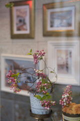 散歩道のお店のウインドウ。神戸岡本で撮影