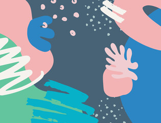 Minimalist abstract boho style hand drawn organic shape background. Creative minimalist hand painted abstract art background. Design for wall decoration, postcard, poster or brochure