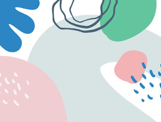 Minimalist abstract boho style hand drawn organic shape background. Creative minimalist hand painted abstract art background. Design for wall decoration, postcard, poster or brochure