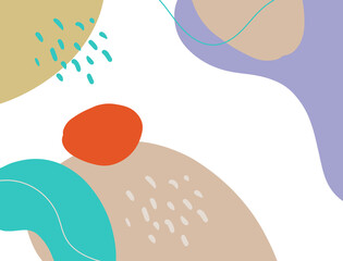 Minimalist abstract boho style hand drawn organic shape background. Creative minimalist hand painted abstract art background. Design for wall decoration, postcard, poster or brochure