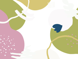 Minimalist abstract boho style hand drawn organic shape background. Creative minimalist hand painted abstract art background. Design for wall decoration, postcard, poster or brochure