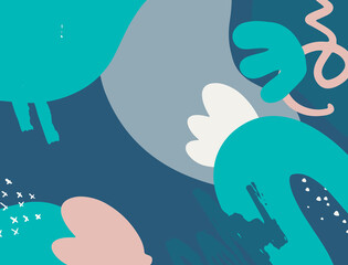 Minimalist abstract boho style hand drawn organic shape background. Creative minimalist hand painted abstract art background. Design for wall decoration, postcard, poster or brochure