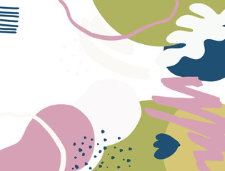 Minimalist abstract boho style hand drawn organic shape background. Creative minimalist hand painted abstract art background. Design for wall decoration, postcard, poster or brochure