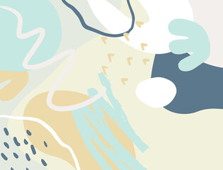 Minimalist abstract boho style hand drawn organic shape background. Creative minimalist hand painted abstract art background. Design for wall decoration, postcard, poster or brochure