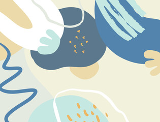 Minimalist abstract boho style hand drawn organic shape background. Creative minimalist hand painted abstract art background. Design for wall decoration, postcard, poster or brochure