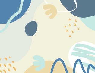 Minimalist abstract boho style hand drawn organic shape background. Creative minimalist hand painted abstract art background. Design for wall decoration, postcard, poster or brochure