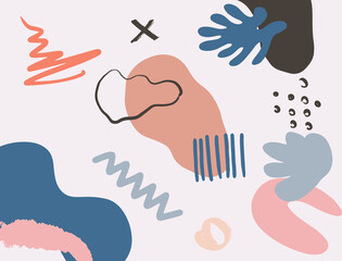 Minimalist abstract boho style hand drawn organic shape background. Creative minimalist hand painted abstract art background. Design for wall decoration, postcard, poster or brochure