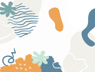 Minimalist abstract boho style hand drawn organic shape background. Creative minimalist hand painted abstract art background. Design for wall decoration, postcard, poster or brochure