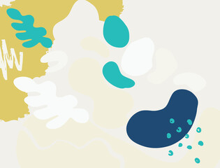 Minimalist abstract boho style hand drawn organic shape background. Creative minimalist hand painted abstract art background. Design for wall decoration, postcard, poster or brochure