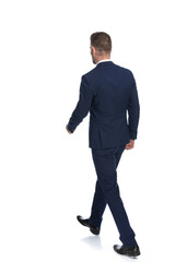 businessman walking on his way to the path of life