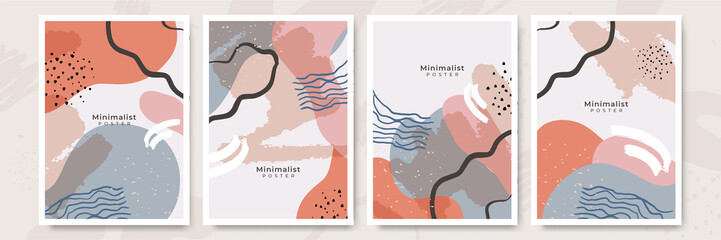 Set of abstract trendy hand drawn shapes and design elements. Poster pattern creation set. Vector illustration