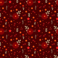 A set of seamless flower background. Vector graphics