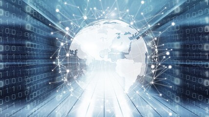 Futuristic global network concept. Concept of smart digital transformation and technology.