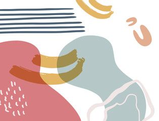 Minimalist abstract boho style hand drawn organic shape background. Creative minimalist hand painted abstract art background. Design for wall decoration, postcard, poster or brochure