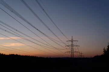 Energiekriese, Erneuerbare Energie, Stromtrasse, Strommast Energieversorgung, Blackout, Stromausfall