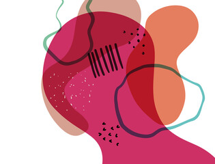 Minimalist abstract boho style hand drawn organic shape background. Creative minimalist hand painted abstract art background. Design for wall decoration, postcard, poster or brochure